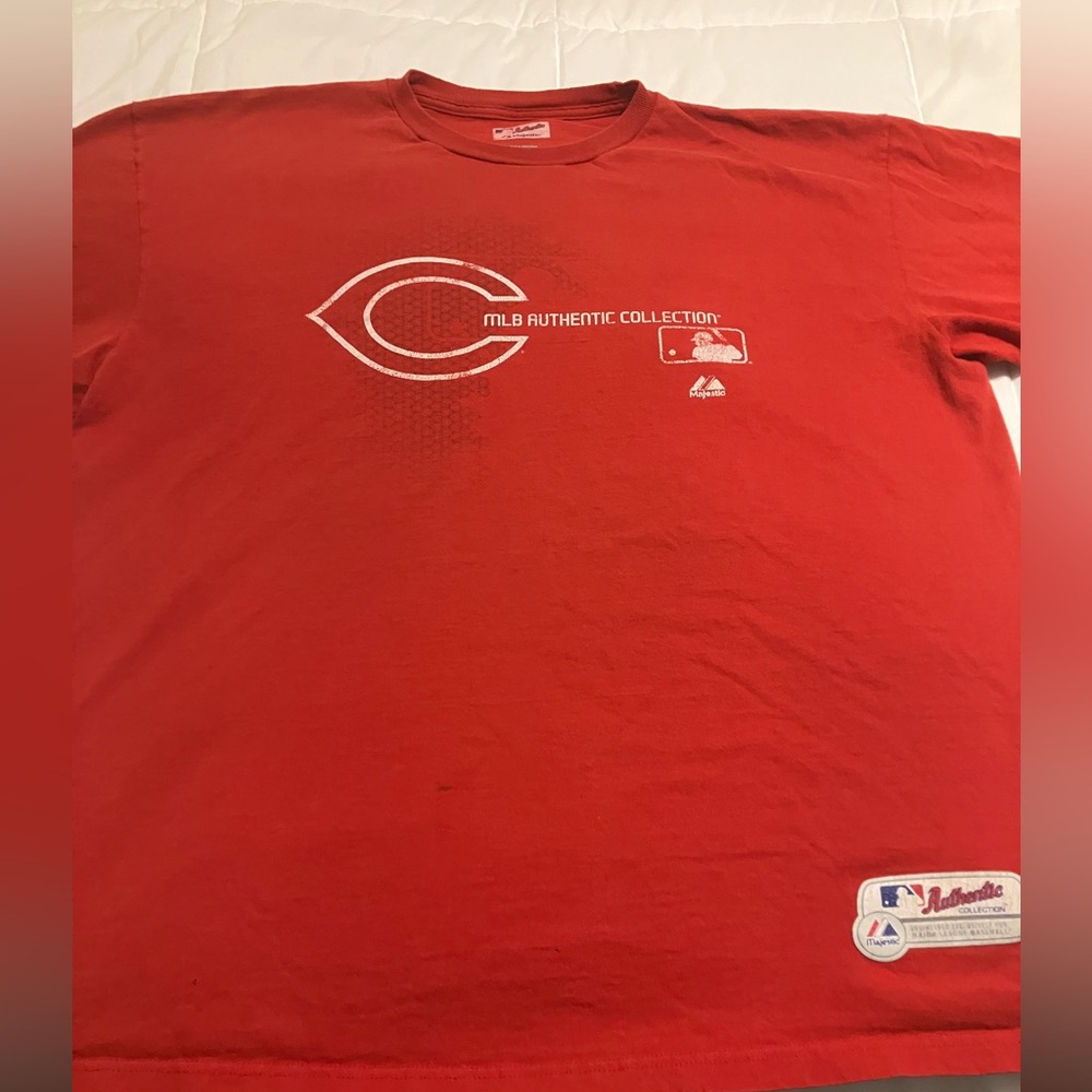 Cincinnati Reds Majestic MLB Authentic Shirt 2XL Red Baseball Graphic Big Logo